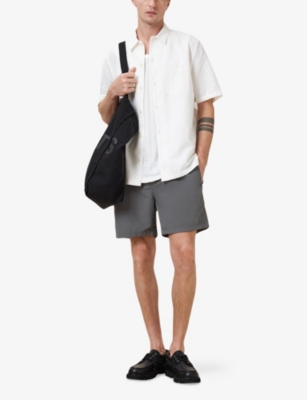 ALLSAINTS: Haven Logo-Embroidered Slim-Fit Woven Swim Shorts