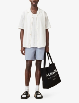 ALLSAINTS: Haven Logo-Embroidered Slim-Fit Woven Swim Shorts