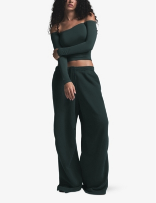 SKIMS: Vintage wide-leg cotton jogging bottoms