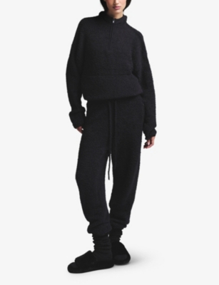 SKIMS: Mock-neck half-zip knitted woven pullover