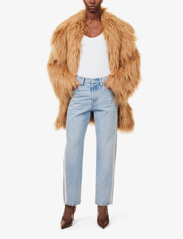 501 cropped straight-leg high-rise denim jeans