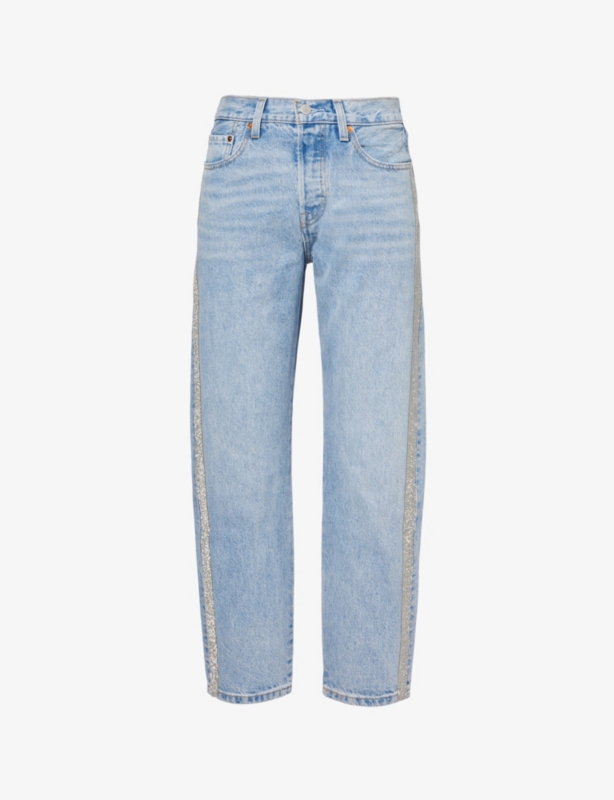 501 cropped straight-leg high-rise denim jeans