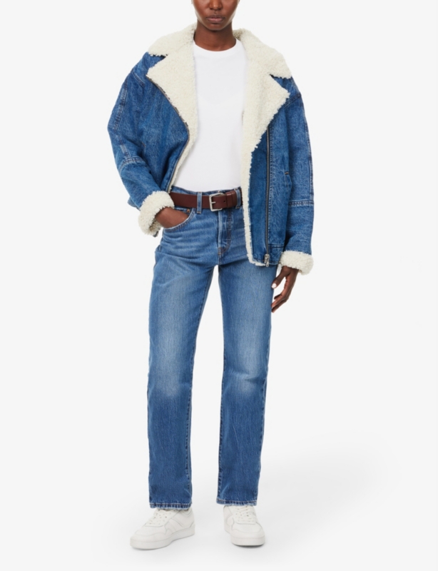 501 high-rise straight-leg denim jeans