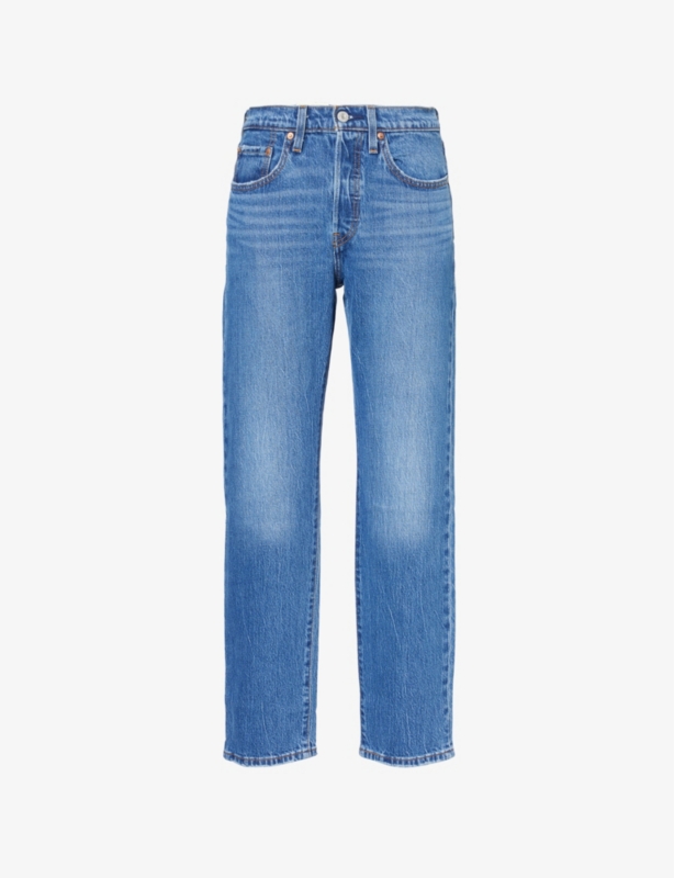 501 high-rise straight-leg denim jeans