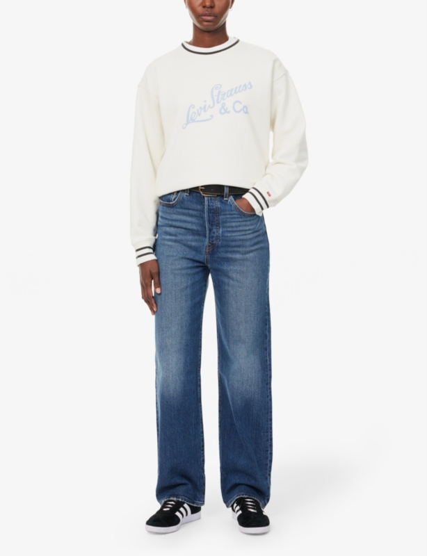 Ribcage high-rise straight-leg ankle denim jeans