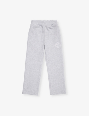 The Couture Club Greymarl Emblem-appliqué Straight-leg Stretch-woven Jogging Bottoms 1-8 In Greymarl