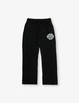 The Couture Club Fluffy Branded Knit Jogging Bottoms 1-8 Years Black In Black