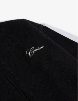 The Couture Club Black Funnel-neck Side-stripe Cotton-jersey Jacket 1-8 Y In Black