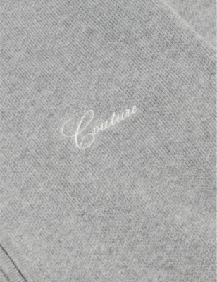 The Couture Club Greymarl Funnel-neck Side-stripe Cotton-jersey Jacket 1-8 Y In Greymarl
