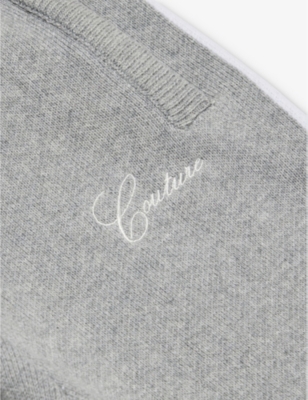 Shop The Couture Club Regular-fit Side-stripe Cotton-jersey Jogging Bottoms 1-8 In Greymarl