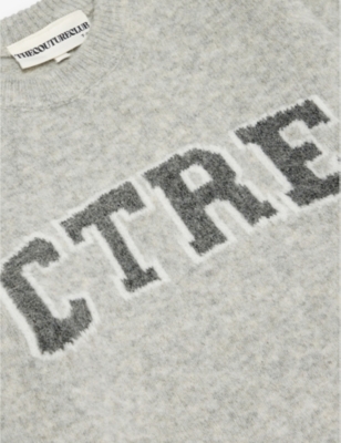 The Couture Club Regular-fit Branded Knit Jumper 1-8 Years Greymarl In Greymarl