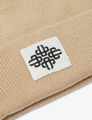 THE COUTURE CLUB: Emblem-Badge Ribbed Knitted Beanie Hat