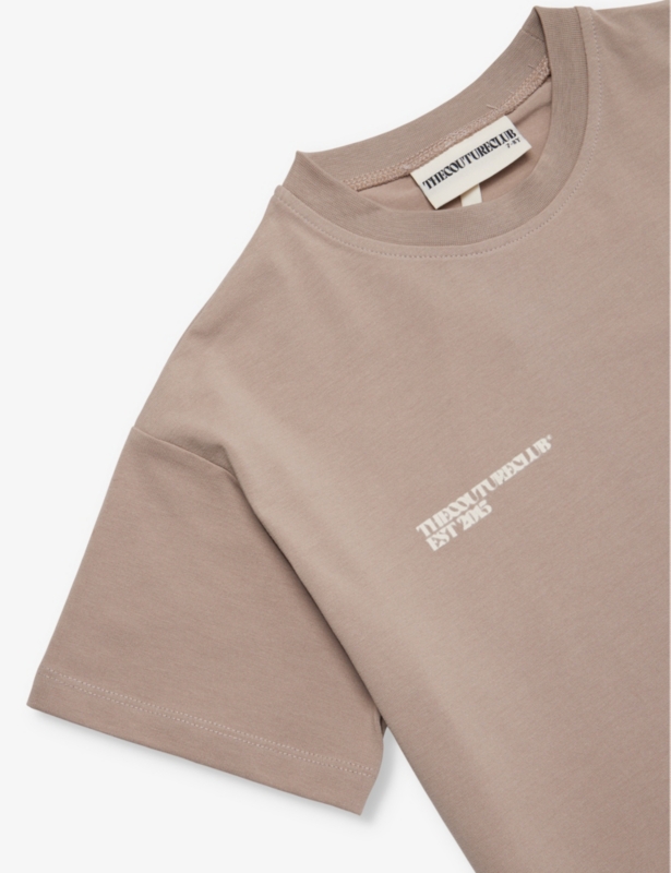 Brand-print short-sleeves stretch-woven blend T-shirt 1-8 years