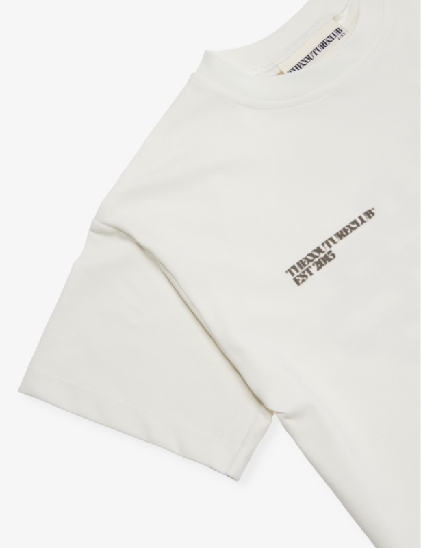 Brand-print short-sleeves stretch-woven blend T-shirt 1-8 years