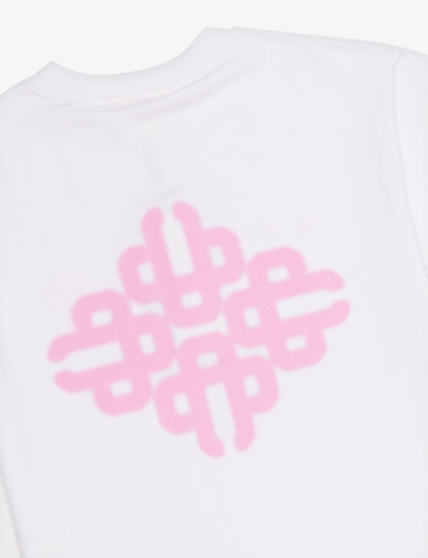 Brand-print short-sleeves stretch-woven blend T-shirt 1-8 years
