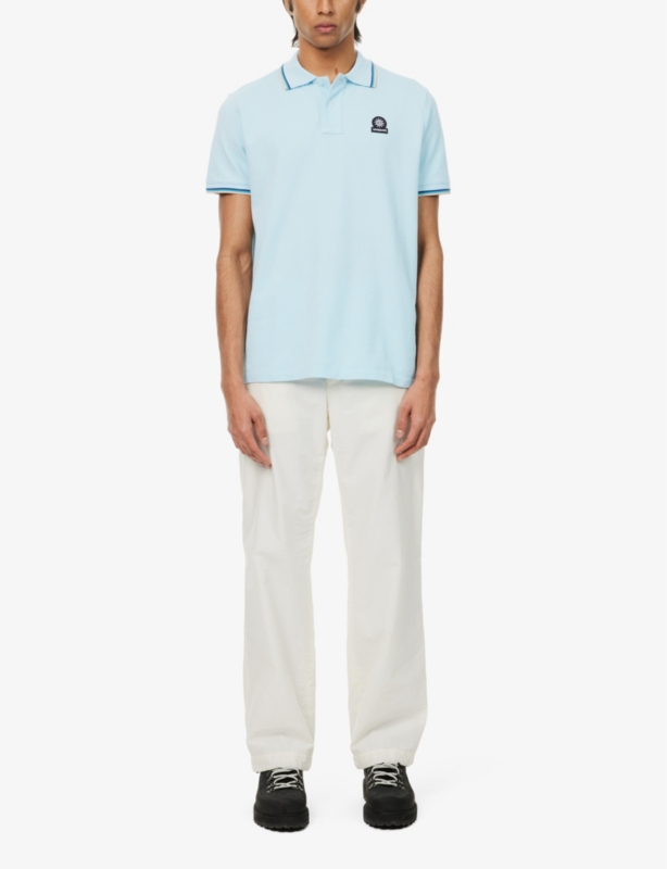 Brand-patch regular-fit organic-cotton polo shirt