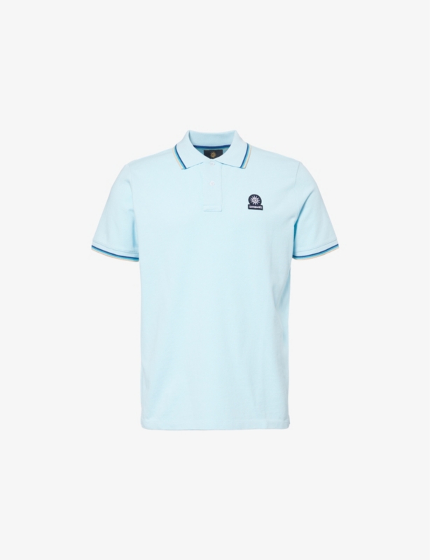 Brand-patch regular-fit organic-cotton polo shirt