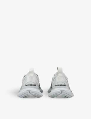 Circuit faux-leather and mesh low-top trainers