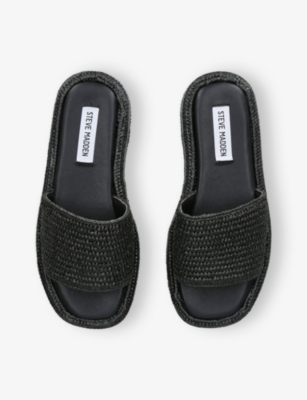 STEVE MADDEN: Beachy Raffia Platform Slides