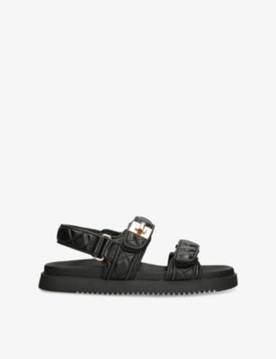 STEVE MADDEN: Mona-Q Leather Flat Sandals