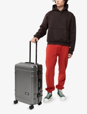 Eastpak Brushed Metal E Resist'r Medium Hard-shell Polycarbonate Suitcase 68cm In Brushed Metal