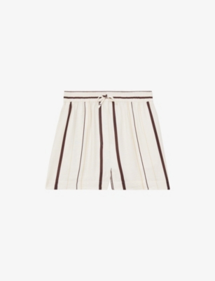 REISS: Striped Drawstring-Waist Woven Shorts