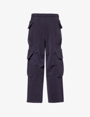 ENTIRE STUDIOS: Heavy Gocar Multi-Pockets Wide-Leg Relaxed-Fit Cotton-Jersey Trousers
