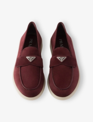 Prada Loafer Aus Wildleder In Brown