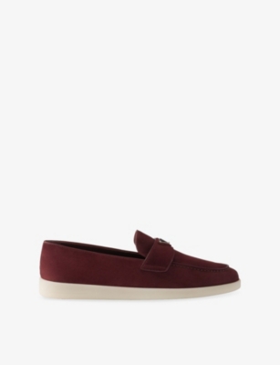 Prada Loafer Aus Wildleder In Brown