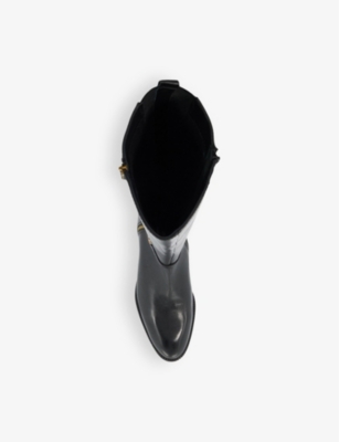 DUNE: Taylyn snaffle-trim leather heeled knee-high boots