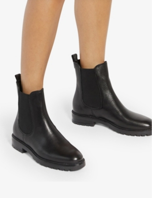 Dune Womens  Poema Cleated-sole Leather Chelsea Boots In Black Leather