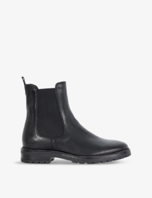 Dune Womens  Poema Cleated-sole Leather Chelsea Boots In Black Leather