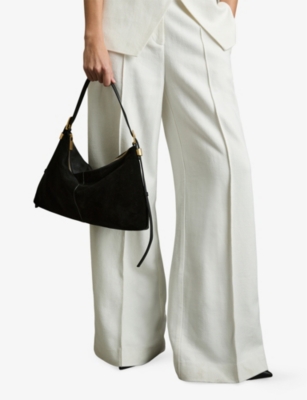 REISS: Vada Suede And Leather Shoulder Bag