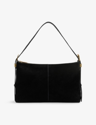 REISS: Vada Suede And Leather Shoulder Bag