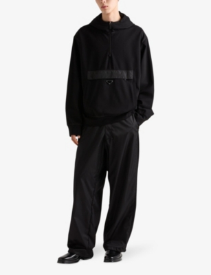 PRADA: Technical triangle-logo jersey hoody