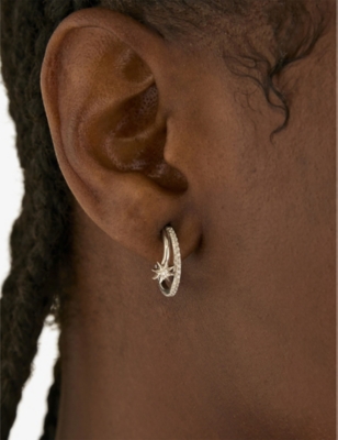 Astrid & Miyu Womens Rhodiumplatedsilver Cosmic Illusion Rhodium-plated Recycled Sterling-silver And Cubic Zirconi In Rhodiumplatedsilver