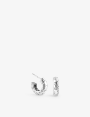 ASTRID & MIYU: Cosmic Dome small 18ct yellow-gold plated brass and cubic zirconia hoop earrings