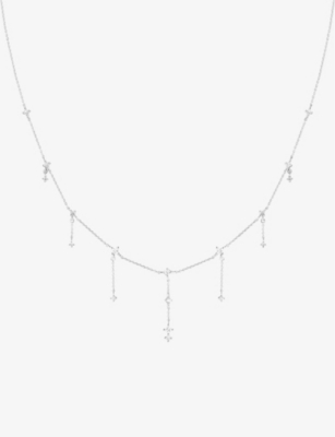 ASTRID & MIYU: Cosmic Charm 18ct yellow gold-plated sterling-silver and cubic zirconia drop necklace