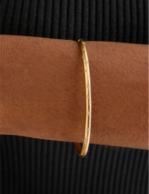 ASTRID & MIYU: Cosmic Star 18ct yellow gold-plated recycled sterling-silver and cubic zirconia bangle