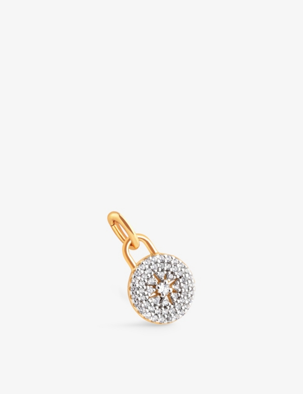 Pavé Star Talisman rhodium-plated sterling-silver and cubic zirconia charm