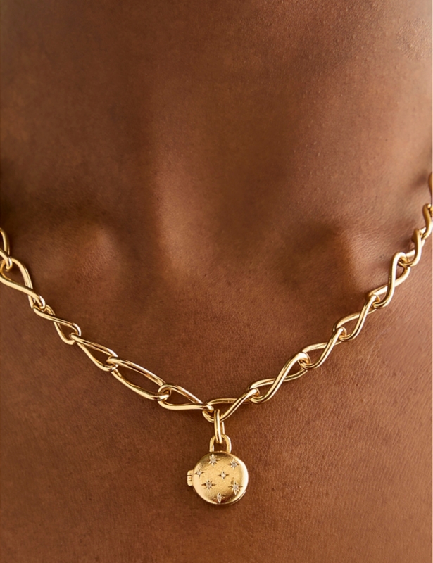 Cosmic Locket Talisman 18ct yellow-gold plated sterling-silver and cubic zirconia charm
