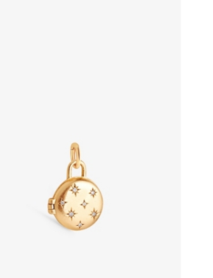 Astrid & Miyu Womens 18ctgoldplatedsilver Cosmic Locket Talisman 18ct Yellow-gold Plated Recycled Sterling-silver  In 18ctgoldplatedsilver