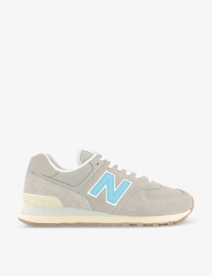 Shop New Balance Womens 574 Logo-embossed Suede Low-top Trainers Moonroc In Moonrock