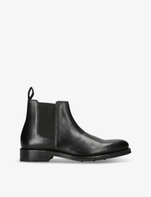 Grenson Mens  Declan Flat Leather Chelsea Boots In Black