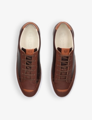 Grenson Mens  D-stock Recycled-leather Low-top Trainers In Brown