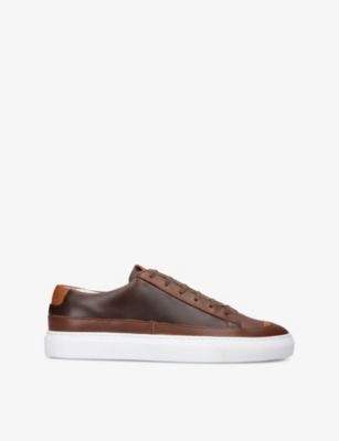 Grenson Mens  D-stock Recycled-leather Low-top Trainers In Brown