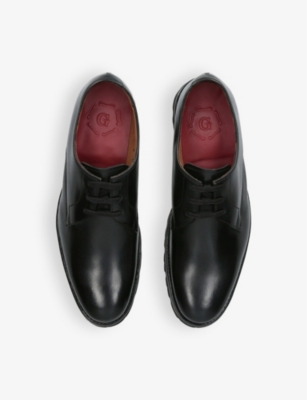 GRENSON MENS BLACK GARDENER LACE-UP LEATHER DERBY SHOES EUR 44 / 10 UK