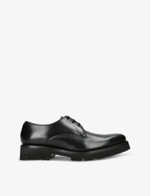 Grenson Mens  Gardener Lace-up Leather Derby Shoes In Black