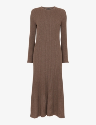 Whistles Willow Ribbed Knit Dress In Cream