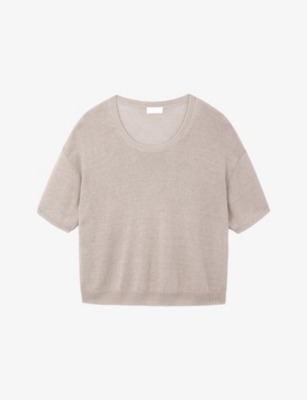 The White Company S  Relaxed-fit Round-neck Linen T-shirt In Brown
